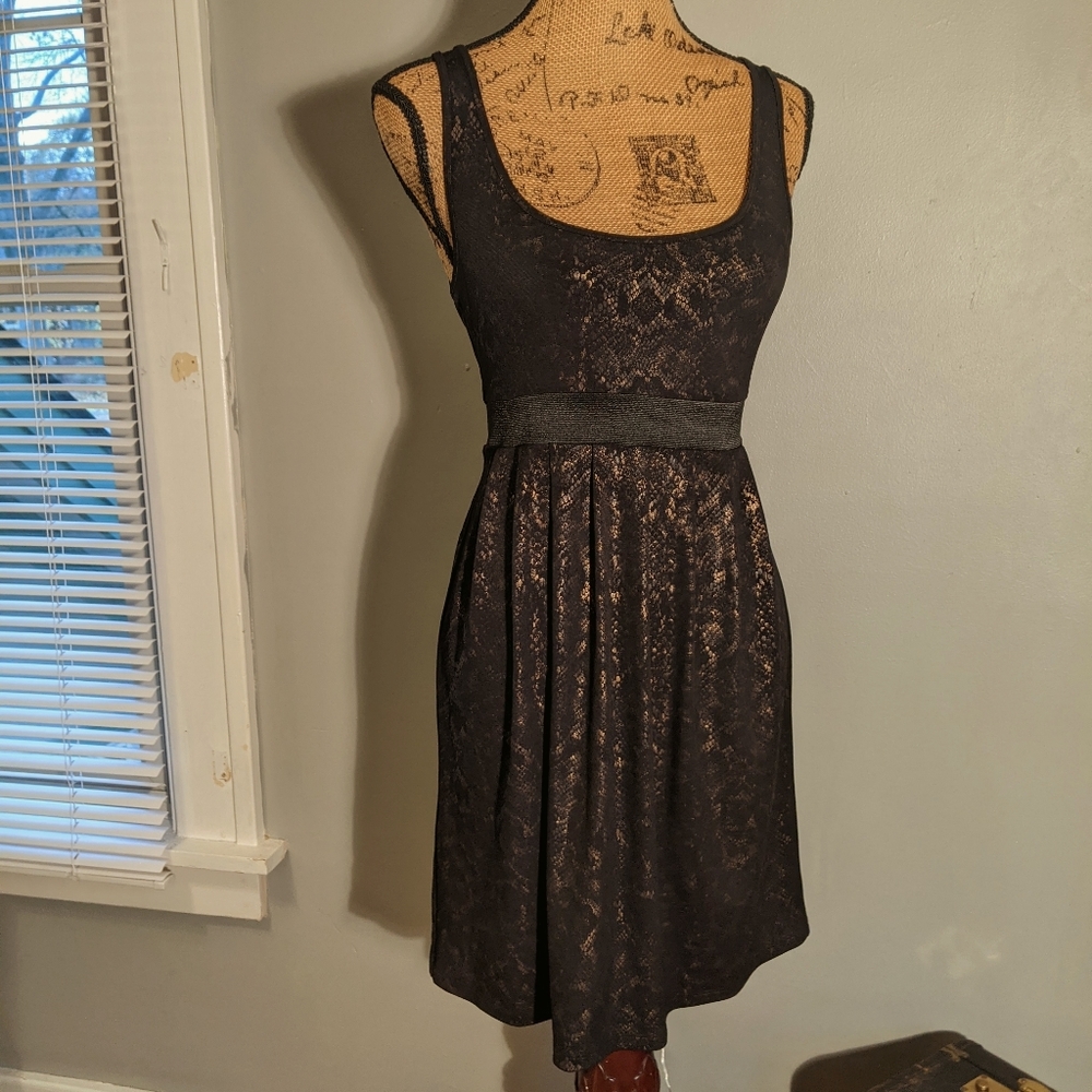 Black and gold dress